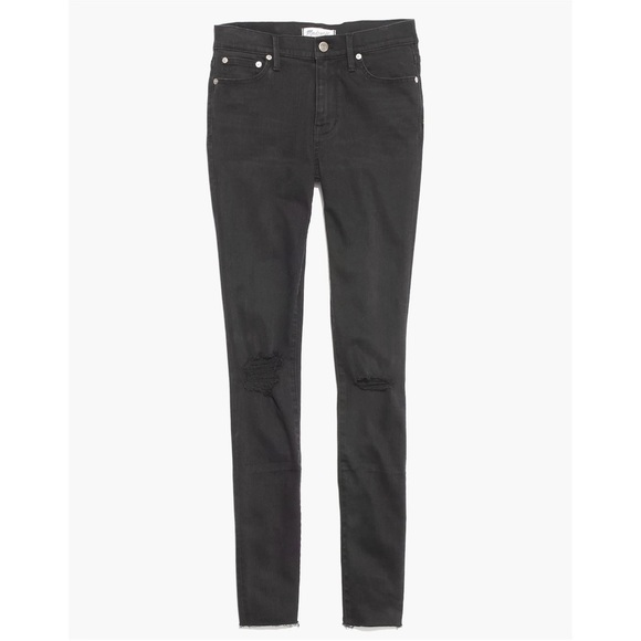 Madewell Black Distressed Black Wash Jeans 25” - Picture 2 of 10